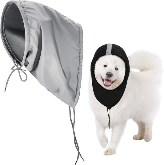2 Pieces Waterproof Dog Snood Dog Neck and Ears Warmer Reflective Neck Ear Scarf Snood Headband Scruff Winter Headwear(Medium)