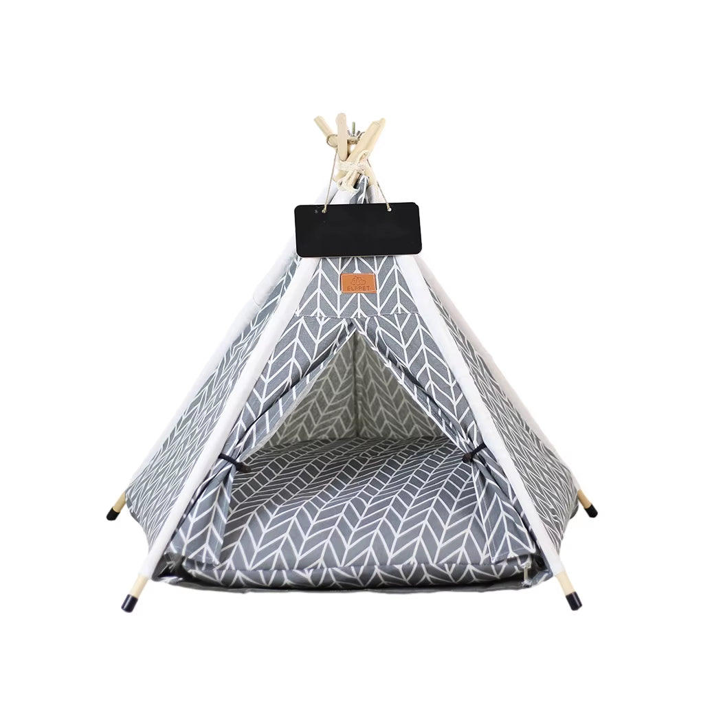 Pet Teepee, Portable Pet Tents for Small Dogs or Cats, Puppy Sweet Bed Washable Dog or Cat Houses with Cushion Many Colors