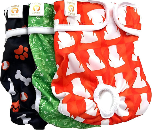 Dog Diapers Washable & Reusable Female and Male Dog Diapers Materials Durable Machine Washable Solution for Pet Incontinence and Long Travels - 3 Pack Set (S, New)