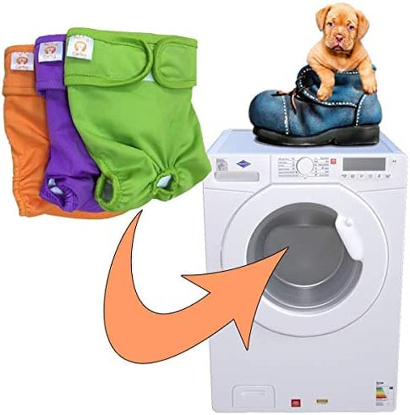Dog Diapers Washable & Reusable Female Dog Diapers Materials Durable Machine Washable Solution for Pet Incontinence and Long Travels - 3 Pack Set (S, Solid)