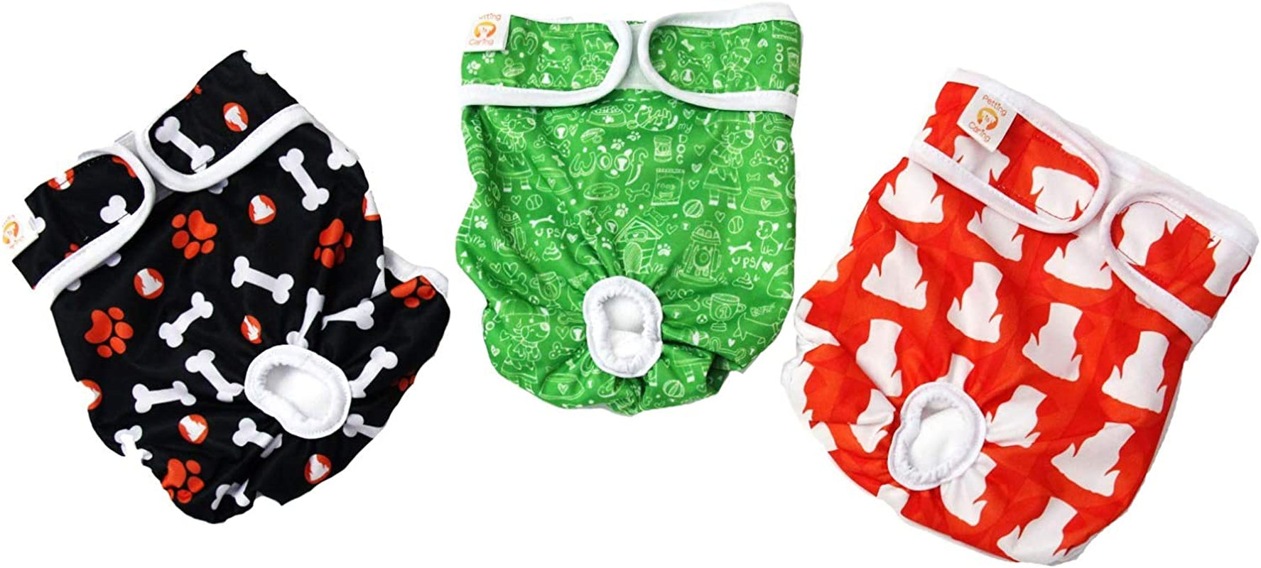 Dog Diapers Washable & Reusable Female and Male Dog Diapers Materials Durable Machine Washable Solution for Pet Incontinence and Long Travels - 3 Pack Set (S, New)