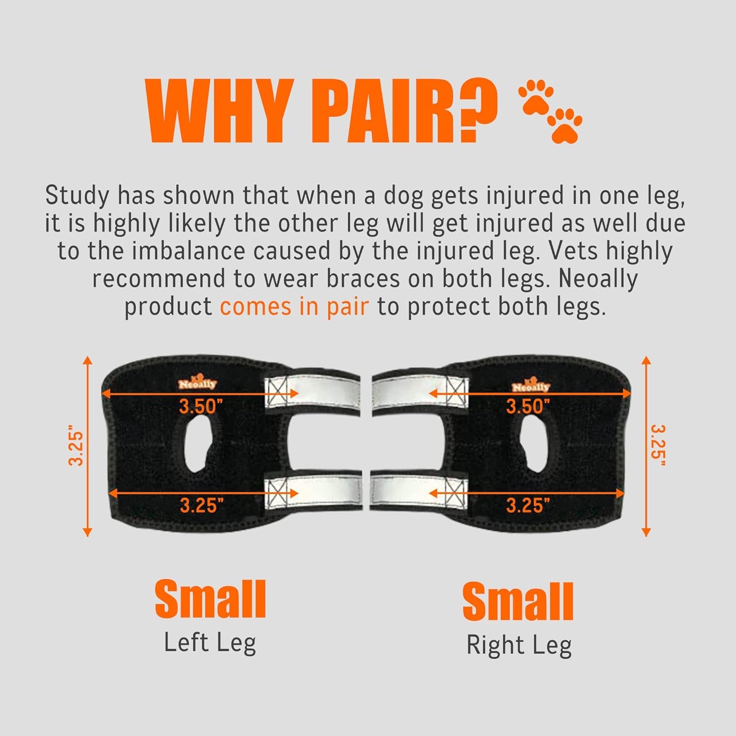 - 3-In-1 Short Rear Leg Hock Brace, Dog Leg Brace for Rear Leg with Rigid & Spring Inserts, Hock and Ankle Support, Dog Leg Sleeve with Reflective Straps, Small, 1 Pair