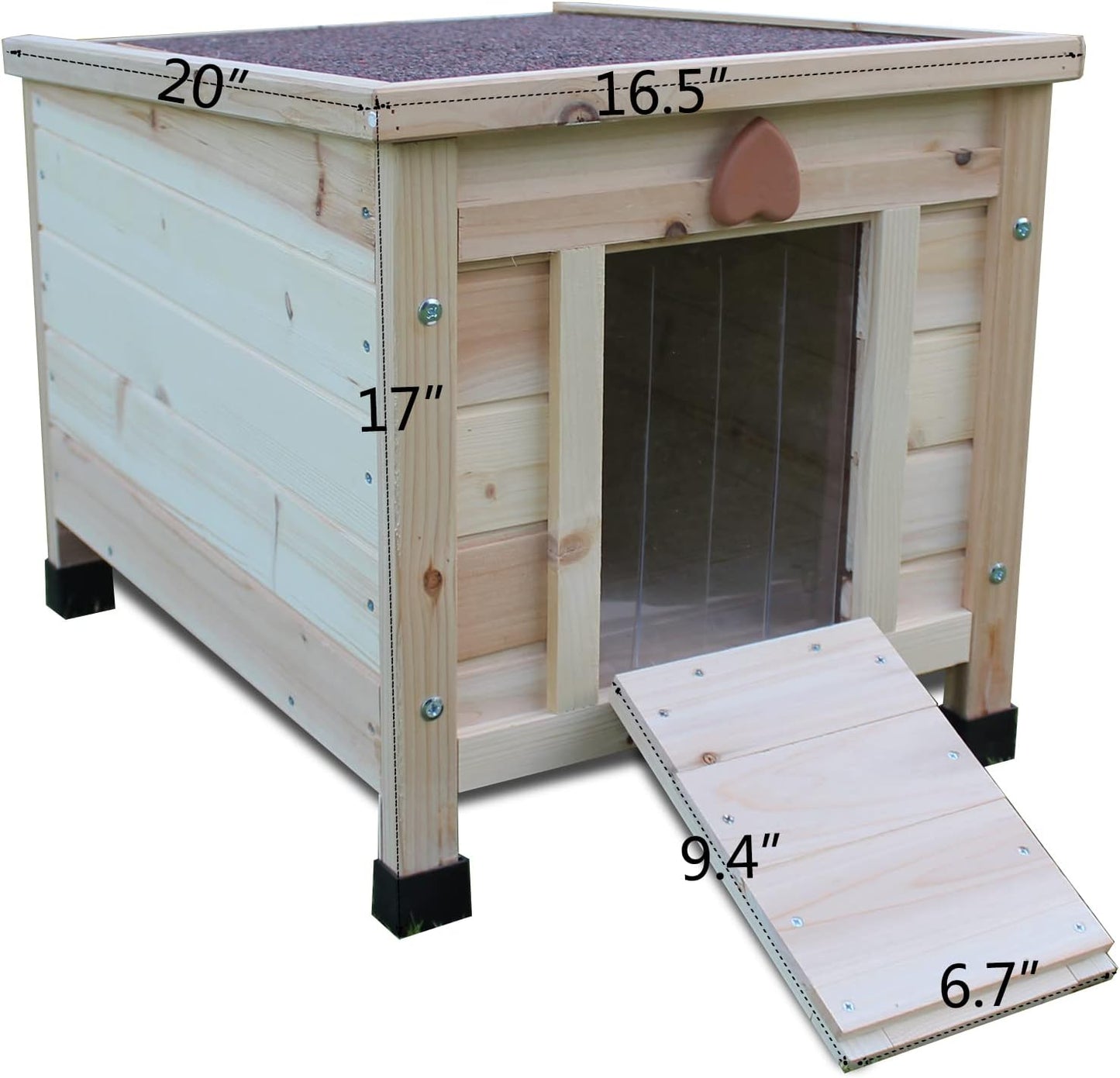 Cat House Outside, Feral Cat House Outdoor Weatherproof Rabbit Hutch Small, Wooden Small Pet House and Habitats -Wine Red