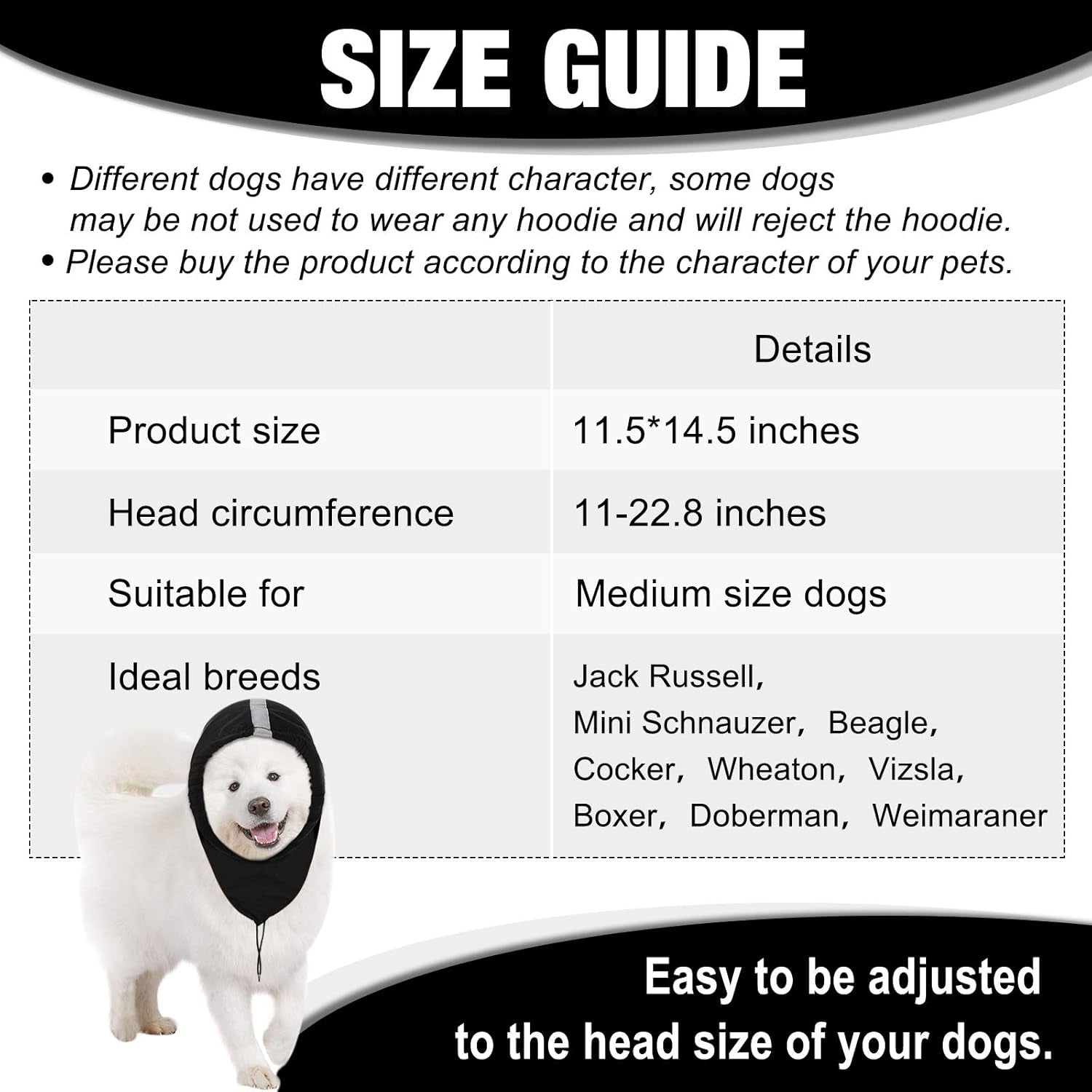 2 Pieces Waterproof Dog Snood Dog Neck and Ears Warmer Reflective Neck Ear Scarf Snood Headband Scruff Winter Headwear(Medium)