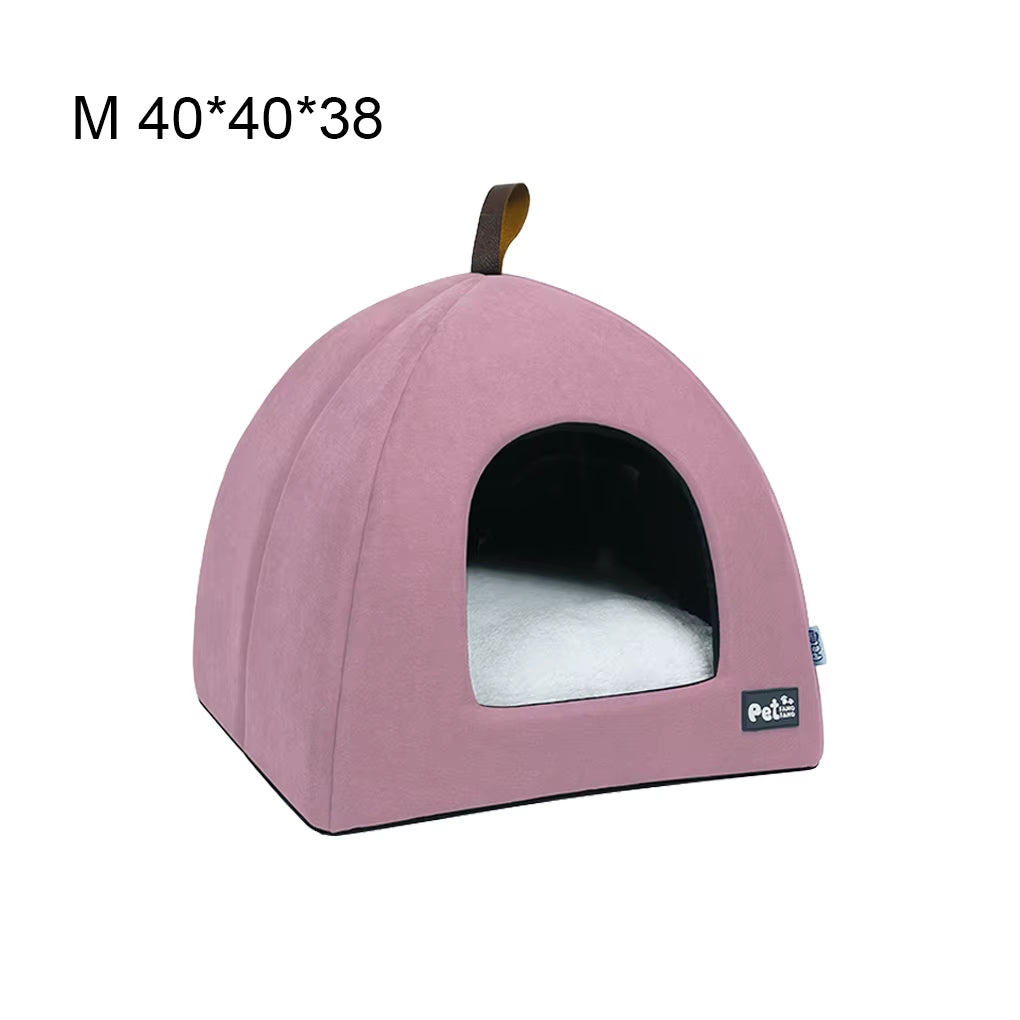 Pet Teepee, Portable Pet Tents for Small Dogs or Cats, Puppy Sweet Bed Washable Dog or Cat Houses with Cushion Many Colors