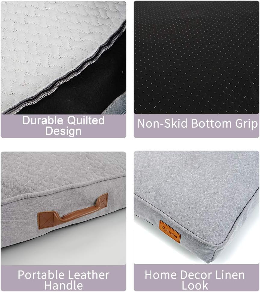 Dog Pillow Bed Soft Medium Dogs Crate Pad Mat with Removable Washable Cover Crate Bed for Dogs Cats