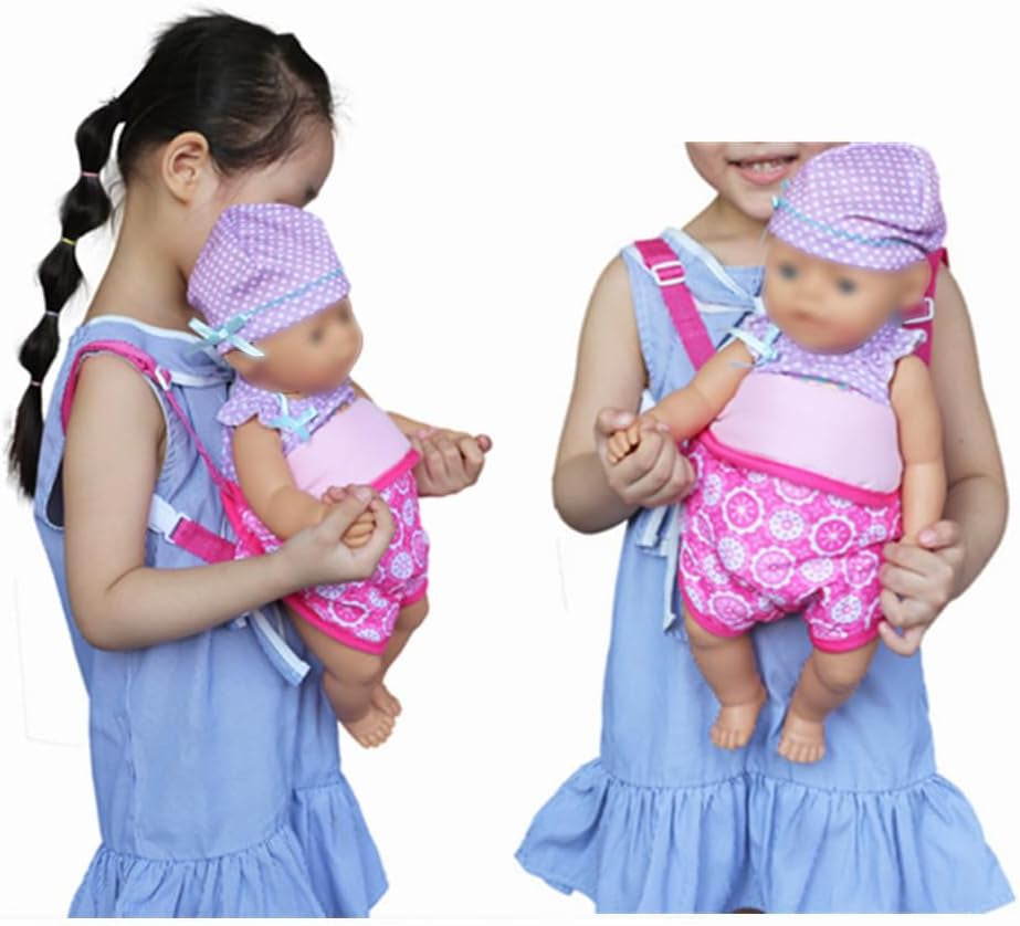 Baby Dolls Carrier Backpack Doll Accessories Front and Back Carrier with Straps for 15 Inch to 18 Inch Dolls, Doll Carrier