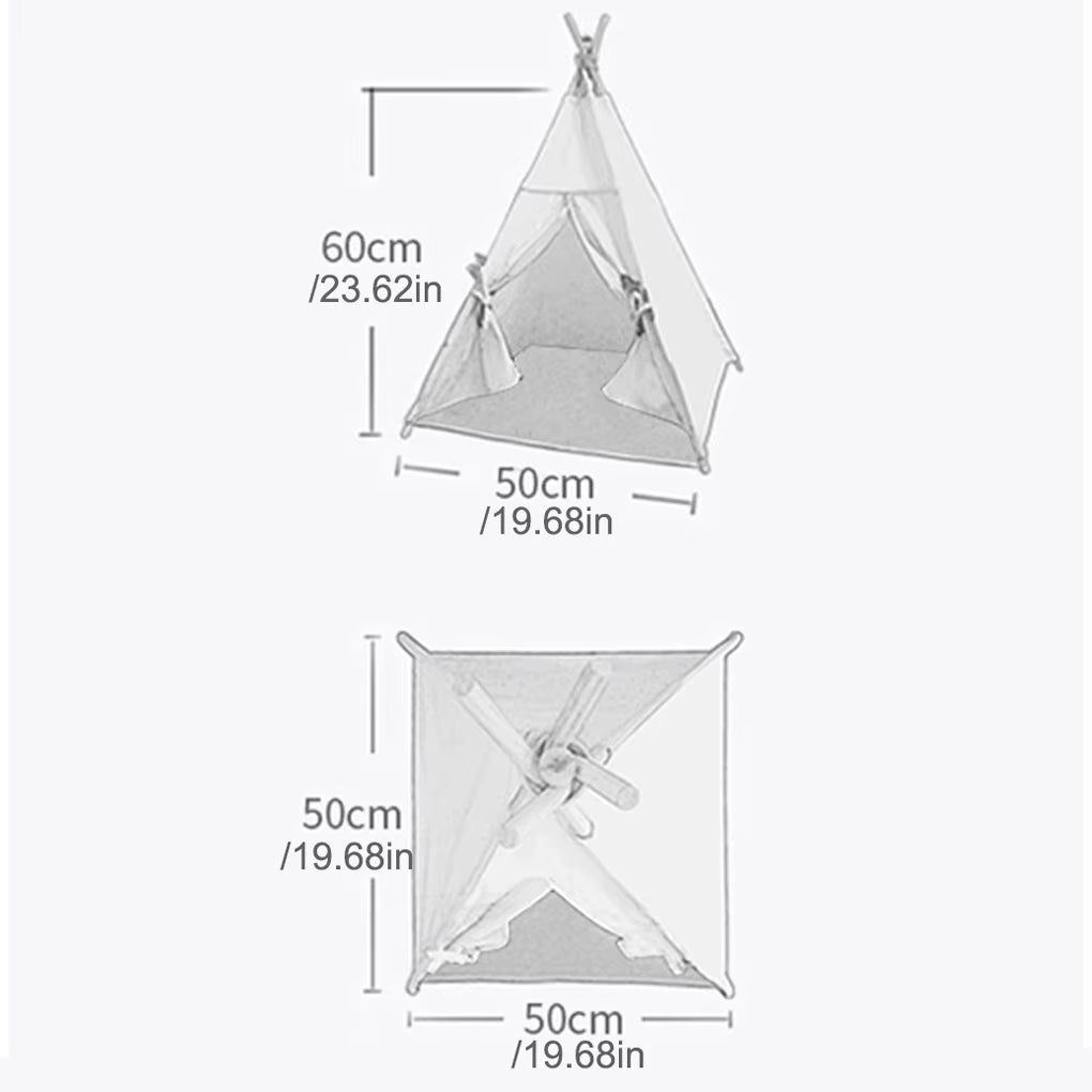 Pet Teepee, Portable Pet Tents for Small Dogs or Cats, Puppy Sweet Bed Washable Dog or Cat Houses with Cushion Many Colors