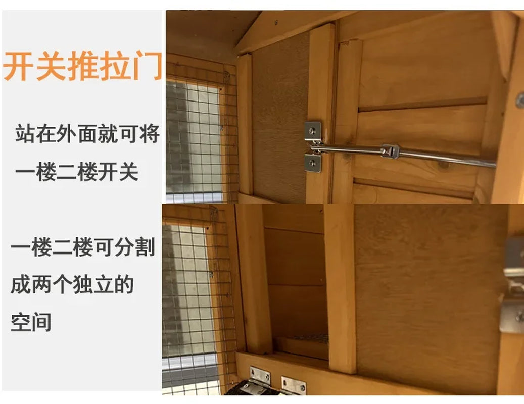 Chicken Coop with Windows Color Wooden Outdoor Dark Green Custom Logo Carton Packing Wood Print Pet Cages, Carriers & Houses G03