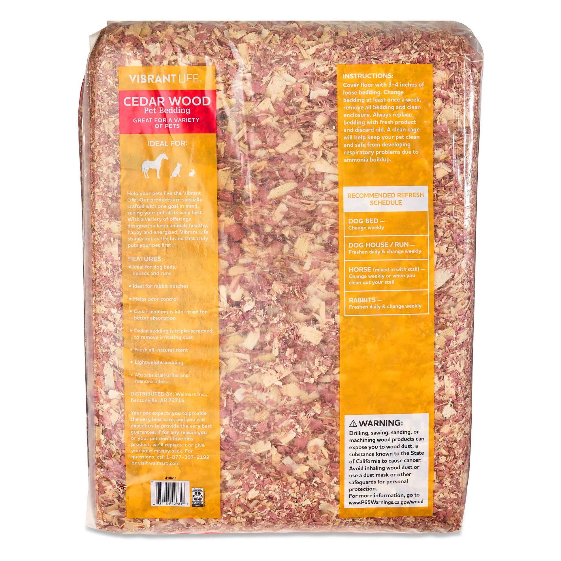 Cedar Wood Pet Bedding, 141 L Bag