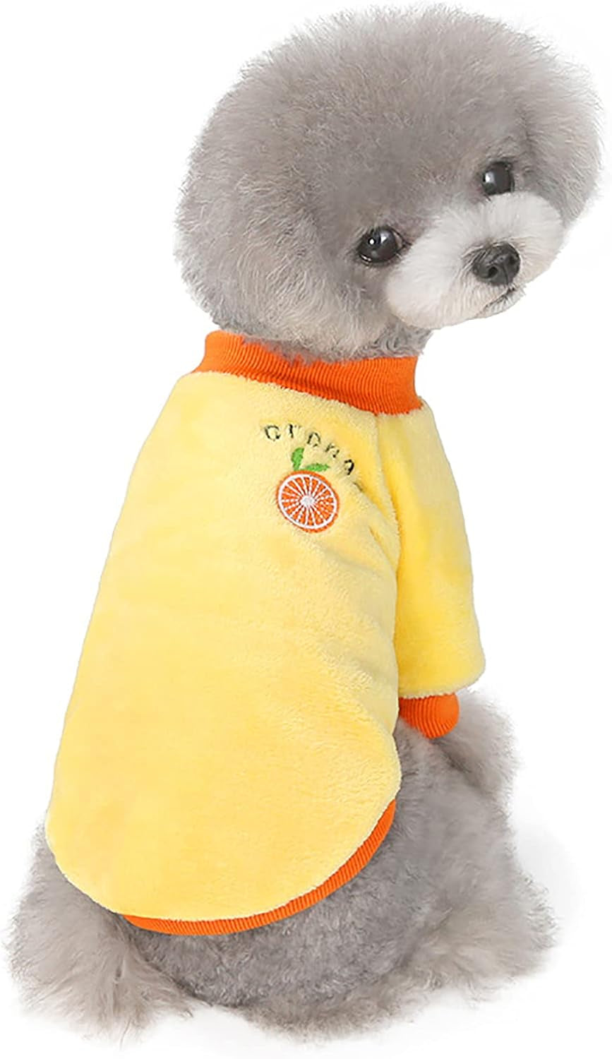 Fleece Dog & Cat Coat - Warm Winter Sweater - Yellow XL