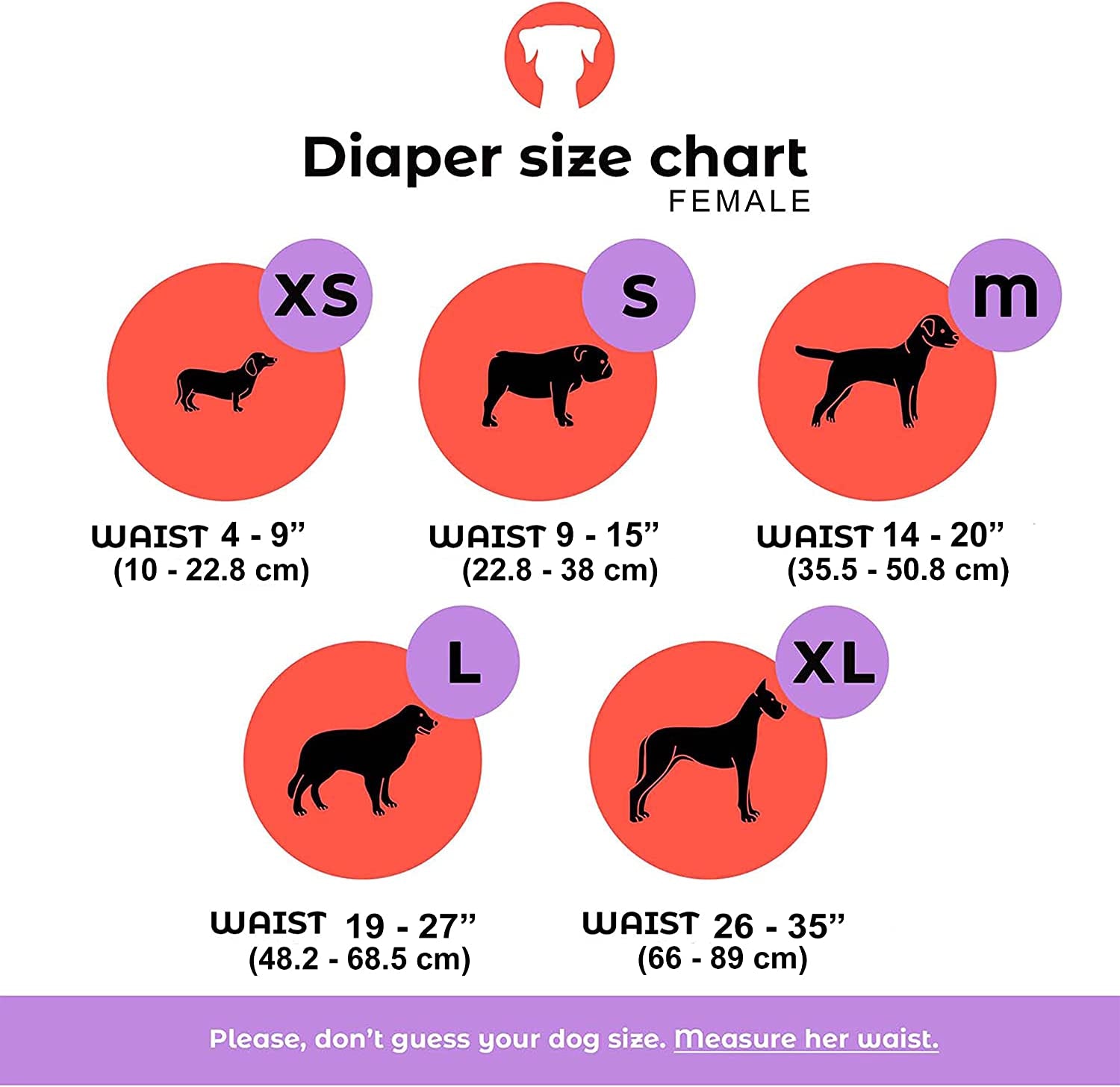 Dog Diapers Washable & Reusable Female Dog Diapers Materials Durable Machine Washable Solution for Pet Incontinence and Long Travels - 3 Pack Set (S, Solid)