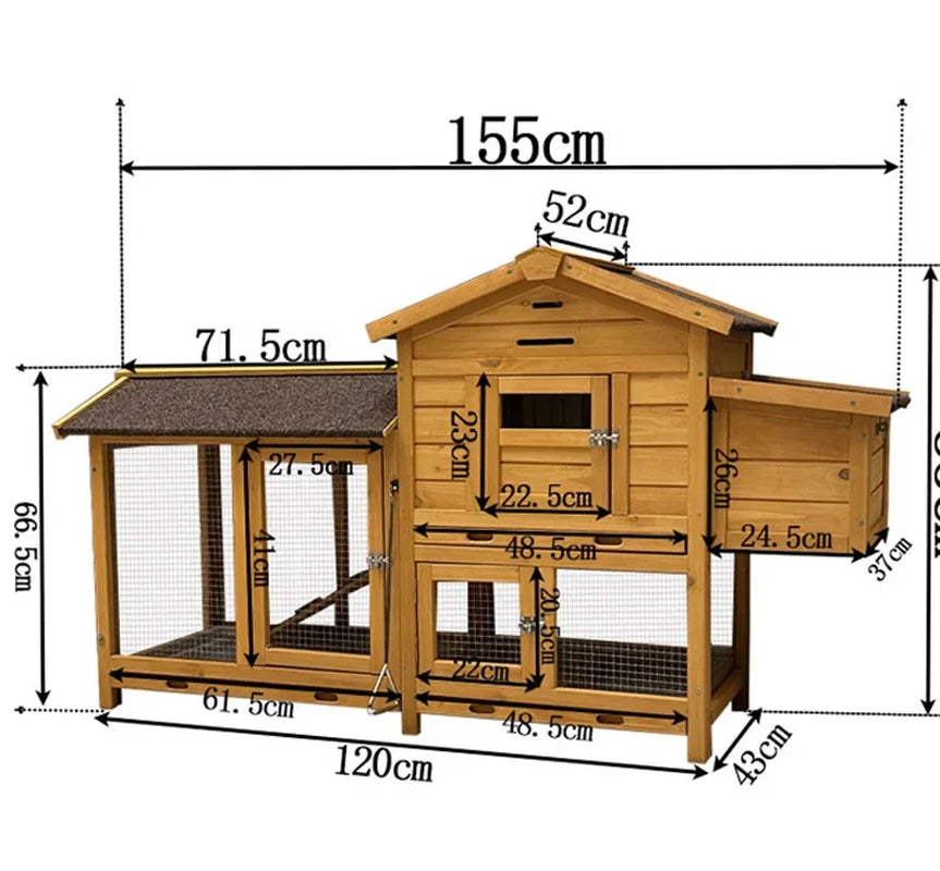 Chicken Coop with Windows Color Wooden Outdoor Dark Green Custom Logo Carton Packing Wood Print Pet Cages, Carriers & Houses G03