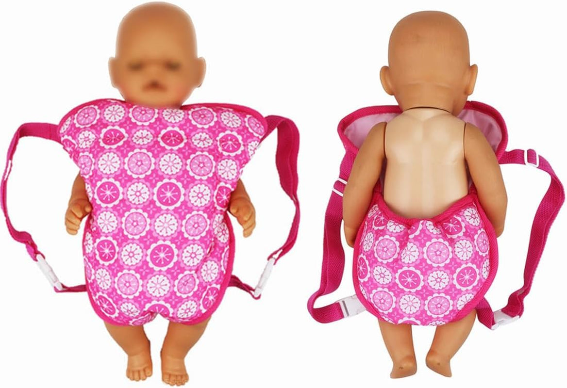 Baby Dolls Carrier Backpack Doll Accessories Front and Back Carrier with Straps for 15 Inch to 18 Inch Dolls, Doll Carrier