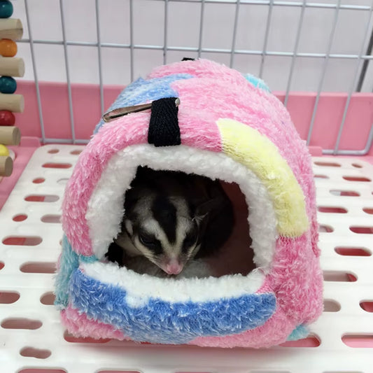 NONOR Hamster House Warm Soft Beds and Houses Rodent Cage Printed Hammock for Rats Cotton Guinea Pig Accessories Small Animal