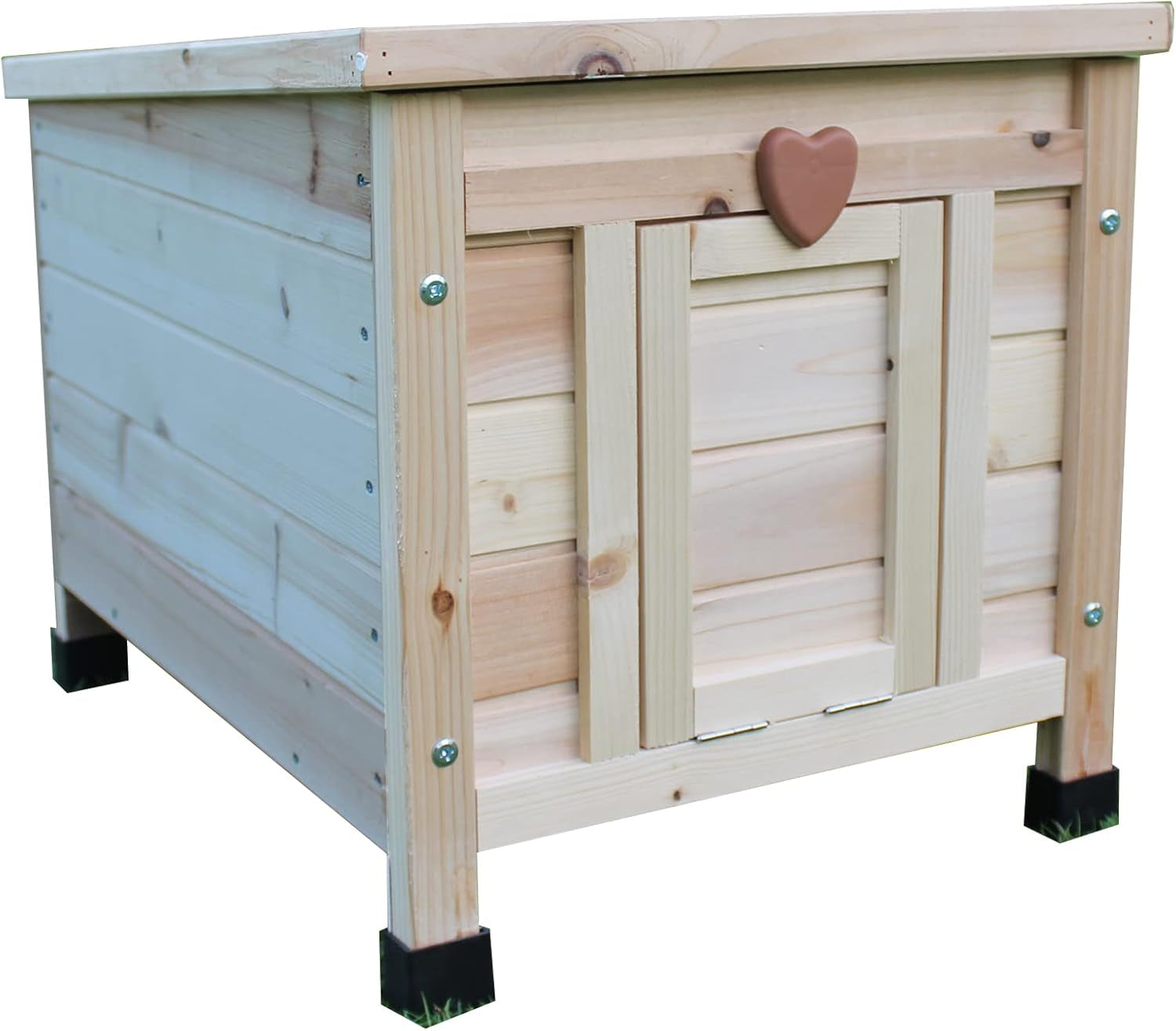 Cat House Outside, Feral Cat House Outdoor Weatherproof Rabbit Hutch Small, Wooden Small Pet House and Habitats -Wine Red