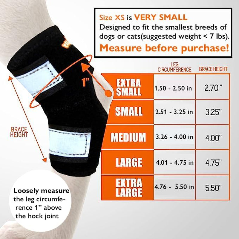 - 3-In-1 Short Rear Leg Hock Brace, Dog Leg Brace for Rear Leg with Rigid & Spring Inserts, Hock and Ankle Support, Dog Leg Sleeve with Reflective Straps, Small, 1 Pair