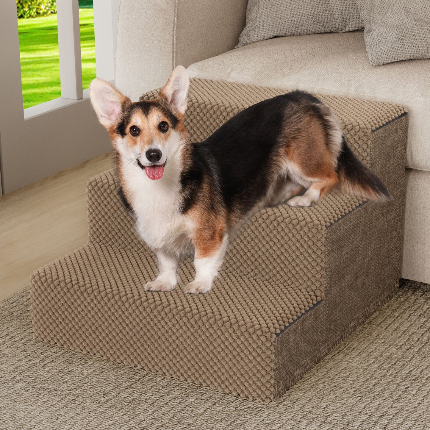 Small Dog Stairs Pet Stairs Pet Steps for Bed and Couch with Support Boards